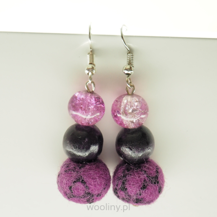 Kolczyk filcowany MIX FIOLET