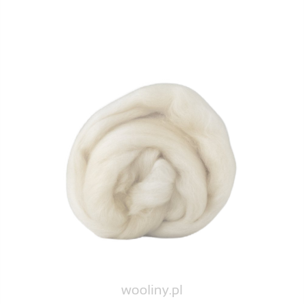 Wełna czesankowa 19mic BIAŁY NATURALNY merynos australijski