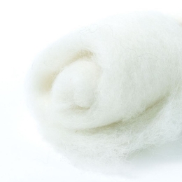 Wełna nowozelandzka w błamie do filcowania BIAŁA NATURALNA