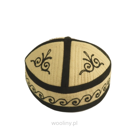 Filcowa męska czapka haftowana z wełny merynosów (57,58,59cm)