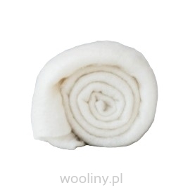 Filc igłowy prefilc JEDWAB + WEŁNA merino 19mic BIAŁY