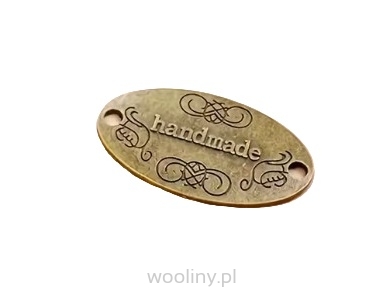 Metalowa etykietka metka naszywka HandMade Miedziany