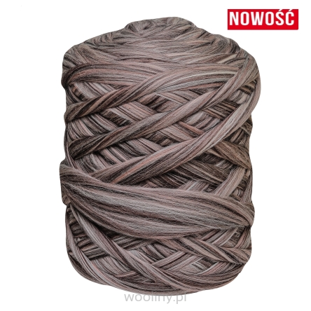 Wełna czesankowa polska MELANŻ CZEKOLADOWY #81 do filcowania