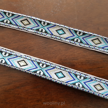 Tasiemka taśma aztecki etno boho folk 18mm żakardowa 