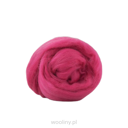 Wełna czesankowa 19mic MALINOWY merynos australijski 