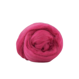 Wełna czesankowa 19mic MALINOWY merynos australijski 