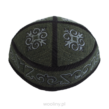 Męska czapka haftowana wełniana z kaszmirem (56,57,58cm)