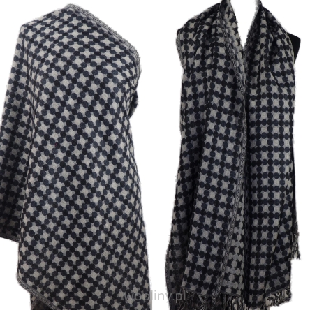 Damski męski wełniany szal merynosów dwustronny w piksle