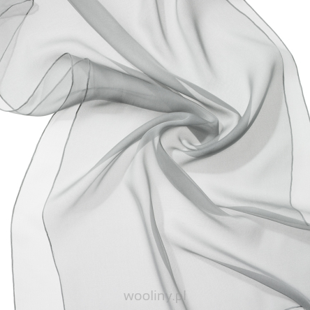 Szal jedwabny szyfon SZARY do nuno filcowania 180x55cm