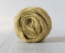 Czesanka lniana len barwiony SZALWIA ZIELONY 50g