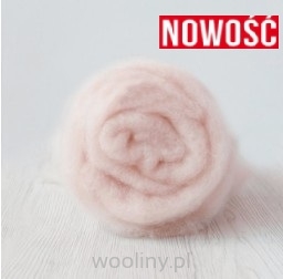 Wełna merynos w błamie do filcowania JASNY RÓŻ