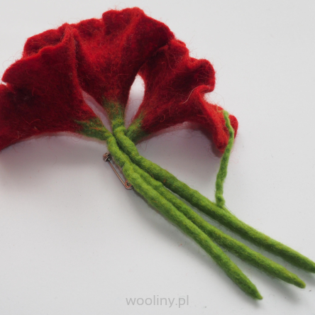 Broszka filcowa kwiat
