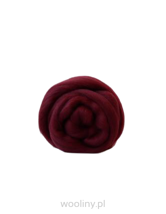 Wełna czesankowa  19mic BURGUNDY merynos australijski
