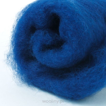 Błekitna królewska wełna w błamie zgrzebna do filcowania na mokro i sucho