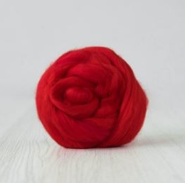 Czesanka bawełniana do filcowania CZERWONA