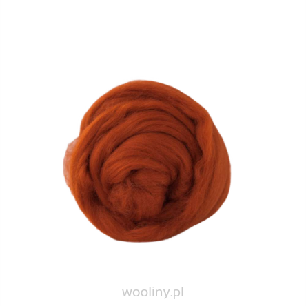 Wełna czesankowa 19mic RDZA merynos australijski 