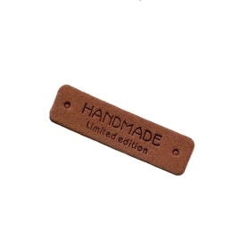 Etykietka metka naszywka Handmade CIEMNY BRĄZ