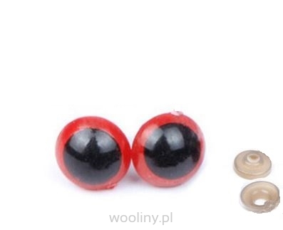 Bezpieczne oczka oczy plastykowe Czerwone 8mm