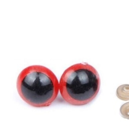 Bezpieczne oczka oczy plastykowe Czerwone 8mm