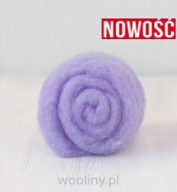 Wełna merynos w błamie do filcowania LAWENDA