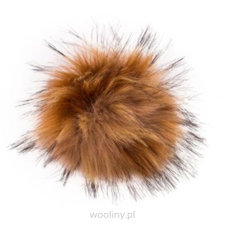 Pompon futrzany do czapki eko futro lis RUDO-BEŻOWY