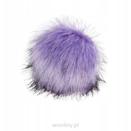 Pompon futrzany do czapki eko futro lis FIOLETOWY