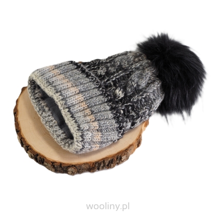 Ciepła czapka zimowa ALPAKA Jasna szara