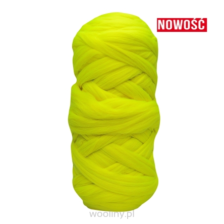 Wełna czesankowa NEON ŻÓŁTY #143 do filcowania i wyplatania koców
