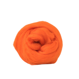 Wełna czesankowa 19mic POMARAŃCZOWY merynos australijski 