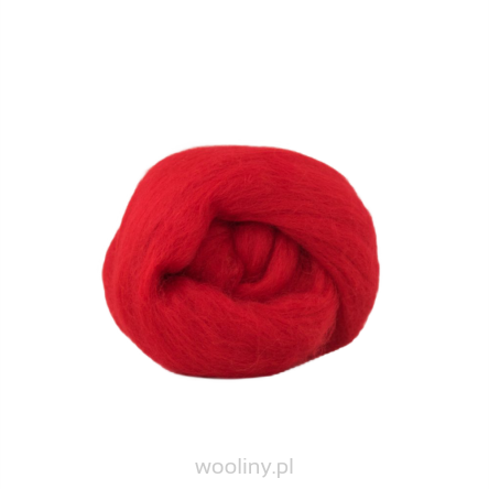 Wełna czesankowa merynos australijski 19mic CZERWONY