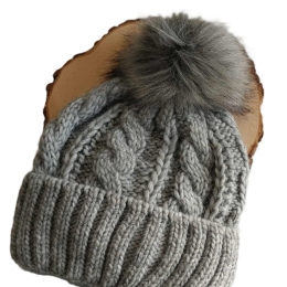 Ciepła czapka zimowa ALPAKA Jasna szara