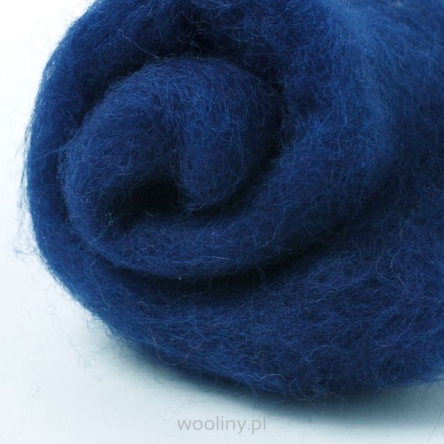 Wełna merynos w błamie zgrzebna GRANATOWY