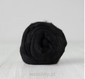 Czesanka bawełniana CZARNA do filcowania