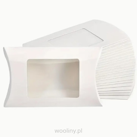 Opakowanie poduszka pudełko kraft BIALE z oknem 14*7,5cm