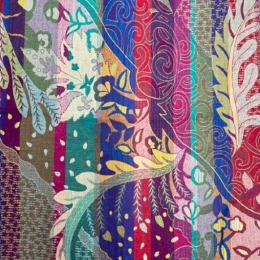 Damski szal ciepły kolorowy z wełny merynosów