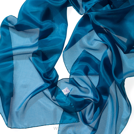 Szal jedwabny szyfon MORSKI 180x45cm do nuno filcowania Pongee 5