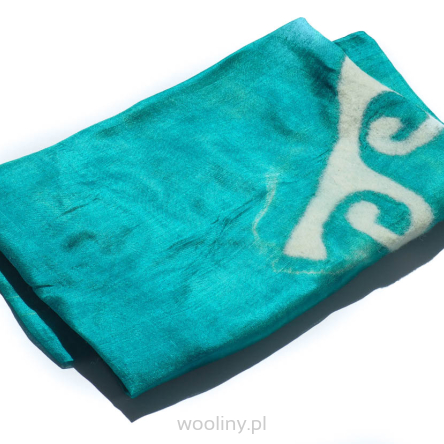 Szal jedwabny szyfon nunofilc NOMAD TURKUSOWY