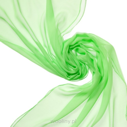 Duży szal jedwabny szyfon ZIELONY NEON 230x55cm jedwab do nuno filcowania 