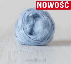 Czesanka lniana len barwiony BŁĘKITNY