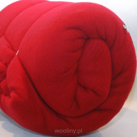 Gruba włóknina prefilc wełniana do filcowania CZERWONA 