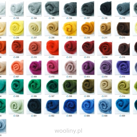 Wełna merynos w błamie Zestaw BŁAM 10g*88 kolorów do filcowania 