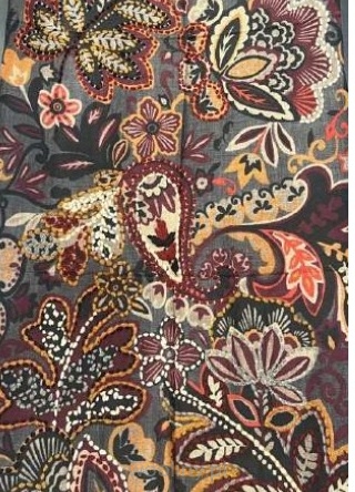 Damski szal kolorowy z wełny merino wyszywany w kwiaty