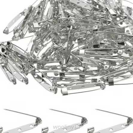 Baza do broszek agrafka metalowa SREBRNY 40x5 mm