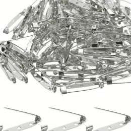 Baza do broszek agrafka metalowa SREBRNY 40x5 mm