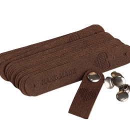 Etykietka metka naszywka Handmade CIEMNY BRĄZ