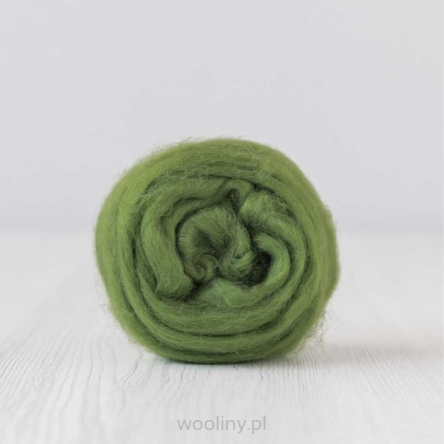 Jedwabna czesanka Tussah ZIELONA do filcowania