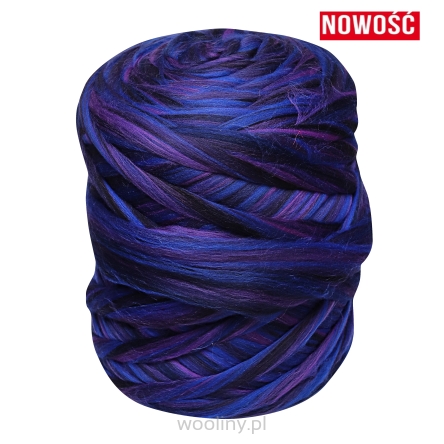 Wełna czesankowa polska Melanż Indygo #124 wałek 4,5kg