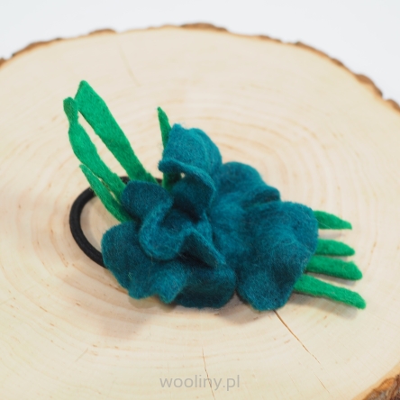 Filcowa kwiat z gumką do włosów
