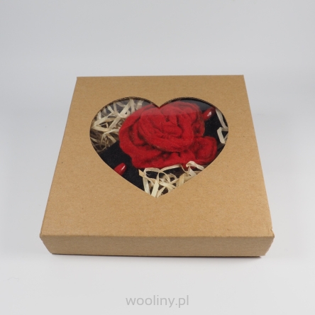 Eko pudełko opakowanie kraft Okienko Serduszko 150x140x30mm