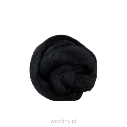 Wełna czesankowa merynos australijski 19mic CZARNY